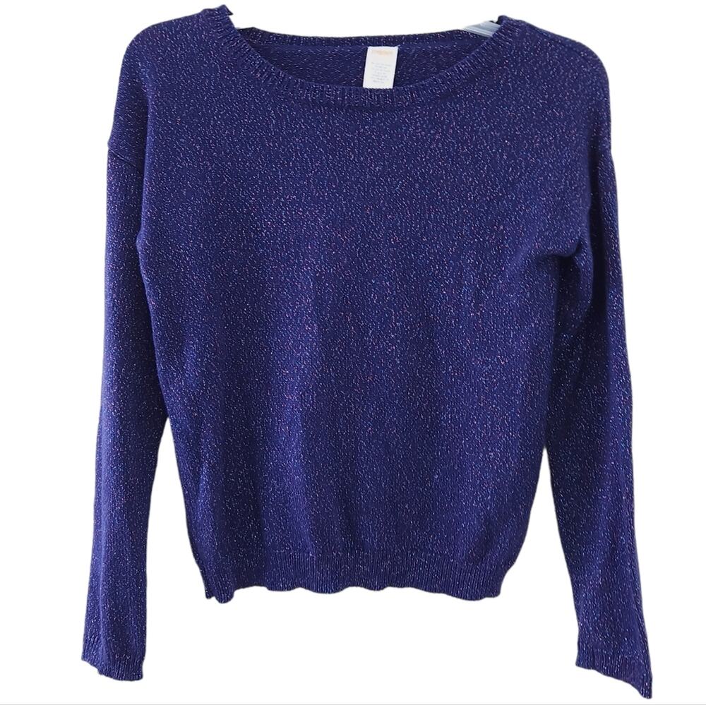 Gymboree Sweater Girls Large 10-12 Purple, Metallic Thread Holiday Winter Top